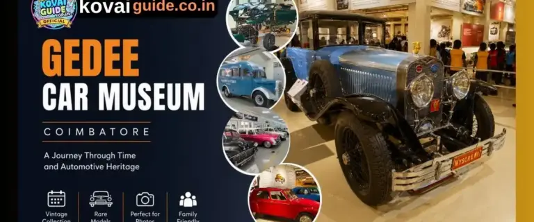Modern featured image of Gedee Car Museum in Coimbatore showcasing vintage and classic cars with museum interiors